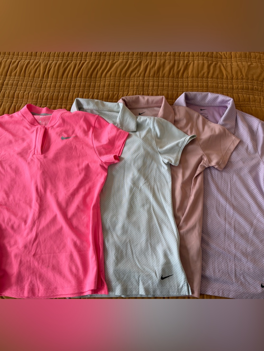 Women’s Nike Golf Polos (4) - Hot Pink, White/Grey, White/Orange, White/Purple
